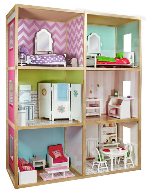 18 doll houses out of metal shelves|our generation doll house.